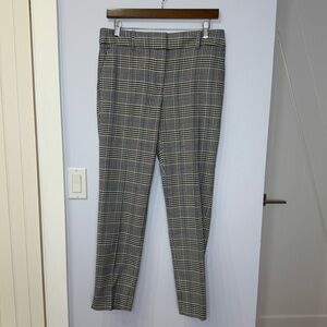 Talbots Hampshire Ankle Black/White/Gray/Blue Glen Plaid Pants. Size 6. NEW!